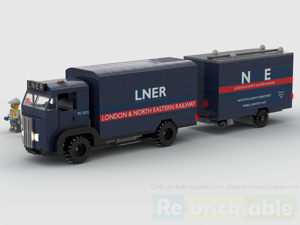 Lego Remote Control LNER Maintenance Van and LNER Mobile Lavatory Unit