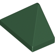 Lego Brick Sloped 45° 2 x 1 Triple with Inside Stud Holder / Dark Green