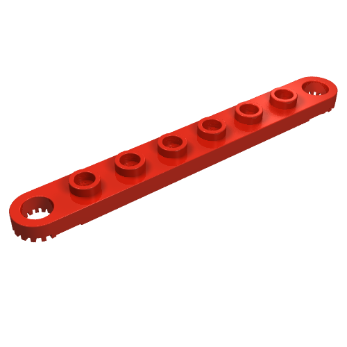 Lego Technic Plate 1 x 8 with Toothed Ends / Red