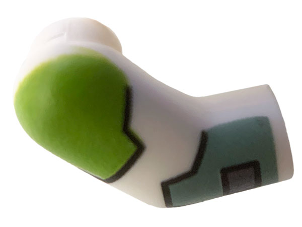 Lego Arm, Right with Lime and Sand Green Armor Pattern