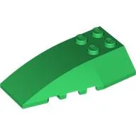 Brick Wedged, Curved 6 x 4 Triple / Green