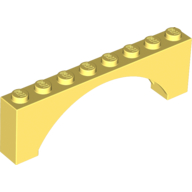 Lego Brick Arch 1 x 8 x 2 Raised / Bright Light Yellow