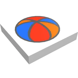 Tile 2 x 2 with Fabuland Ball Print / White