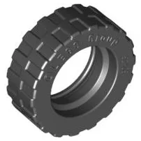 Tyre 17.5 x 6 with Shallow Staggered Treads and Middle Band / Black