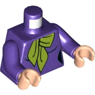 Torso Shirt with Lime Neckerchief Print, Dark Purple Arms, Light Nougat Hands / Dark Purple