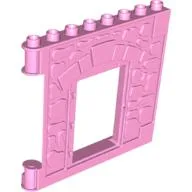 Duplo Building Wall 1 x 8 x 8 with Door Opening - Castle / Bright Pink