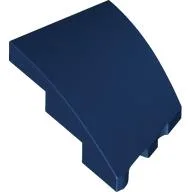 Brick Wedged, Curved 3 x 2 with Stud Notch Left / Dark Blue
