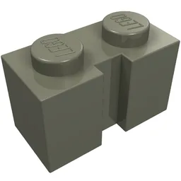 Brick Special 1 x 2 with Groove / Dark Gray