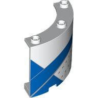 Lego Panel 4 x 4 x 3 Quarter Cylinder with Blue Dunk Shoe Right Heel Tab print