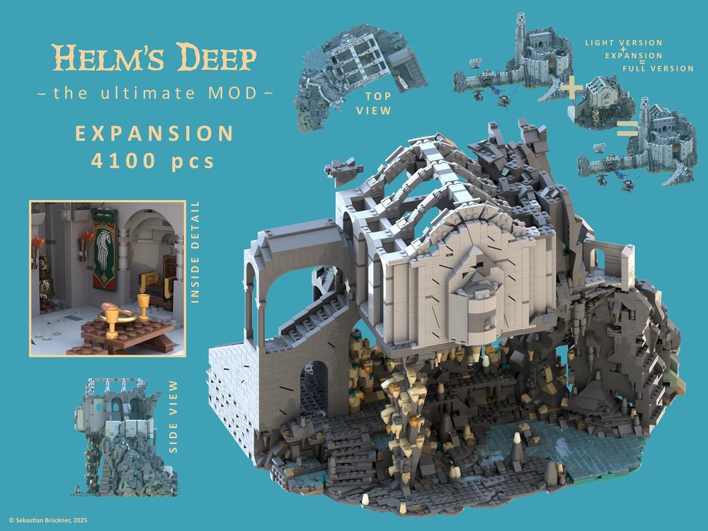 Lego Helm's Deep - the ultimate MOD - EXPANSION Glittering Caves + Great Hall