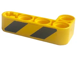 Technic, Liftarm, Modified Bent Thick L-Shape 2 x 4 with Black and Yellow Danger Stripes Pattern Model Left Side (Sticker) - Set 42094