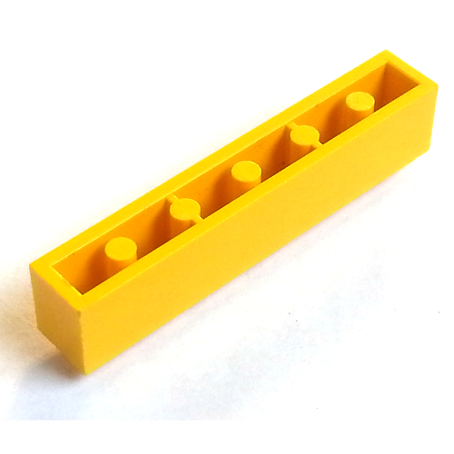 Lego Brick 1 x 6 with Bottom Tubes and 2 Lowered Cross Supports / Yellow