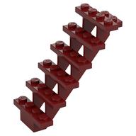 Lego Stairs 7 x 4 x 6 Straight Open / Dark Red