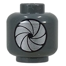 Minifig Head, Silver Diaphragm, Closed / Open