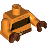 Lego Torso Strap Top and Belt Print (Ahsoka Tano), Orange Arms, Reddish Brown Hands / Orange