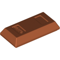 Lego Tile Special 1 x 2 with Sloped Walls AKA Money / Gold Bar [Ingot] / Dark Orange