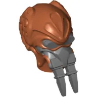 Minifig Head Special, Kel Dor with Dark Bluish Gray Mask Print (Plo Koon) / Dark Orange