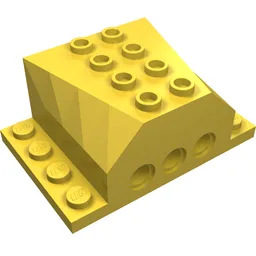 Engine Block 4 x 6 x 2 with Wedged Center, Recessed Edges and Pin Holes / Yellow