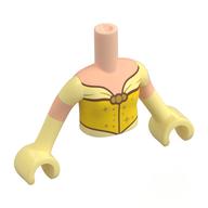 Lego Minidoll Torso Girl with Red/Green Ugly Christmas Sweater/Jacket print, Light Nougat Arms and Hands / Light Nougat