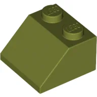 Brick Sloped 45° 2 x 2 / Olive Green