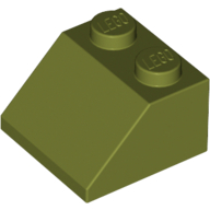 Lego Brick Sloped 45° 2 x 2 / Olive Green