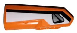 Technic, Panel Fairing #22 Very Small Smooth, Side A with Black Stripe and Silver Handle on White Background Pattern (Sticker) - Set 42038