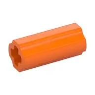 Technic Axle Connector Smooth [with x Hole + Orientation] / Orange