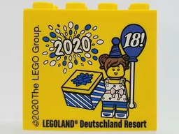 Brick 2 x 4 x 3 with 18! (Birthday / Geburtstag) 2020 LEGOLAND Deutschland Resort Pattern