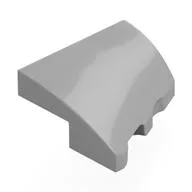 Brick Wedged, Curved 2 x 2 with Stud Notch Left / Metallic Silver