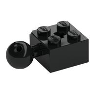 Lego Technic Brick Special 2 x 2 with Ball and Axle Hole, with 6 Holes in Ball / Black