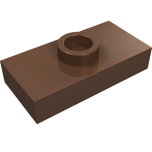 Lego Plate Special 1 x 2 with 1 Stud without Groove (Jumper) / Brown