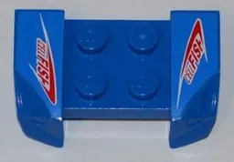 Vehicle, Mudguard 2 x 4 with Headlights Overhang with Red 'CELLFISH' Pattern on Both Sides (Stickers) - Set 8126