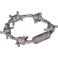 Lego Equipment Barbed Wire Coil / Flat Silver