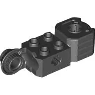 Technic Brick Special 2 x 2 with Axle Hole, Rotation Joint Ball Half [Vertical Side], Vertical Axle Hole End / Black
