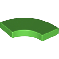 Lego Tile 2 x 2 Curved, Macaroni / Bright Green