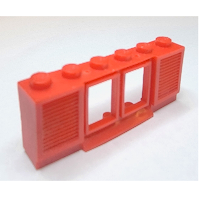 Lego 1 x 6 x 2 with Shutters with Extended Lip and Solid Studs, no Glass / Red