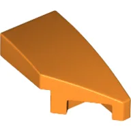 Brick Wedged, Curved 2 x 1 with Stud Notch Right / Orange