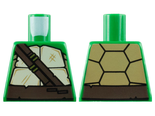 Lego Torso Tan and Dark Tan Turtle Shell, Dark Brown Belt and Straps Pattern