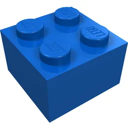Brick 2 x 2 without Inside Support or Tubes / Blue
