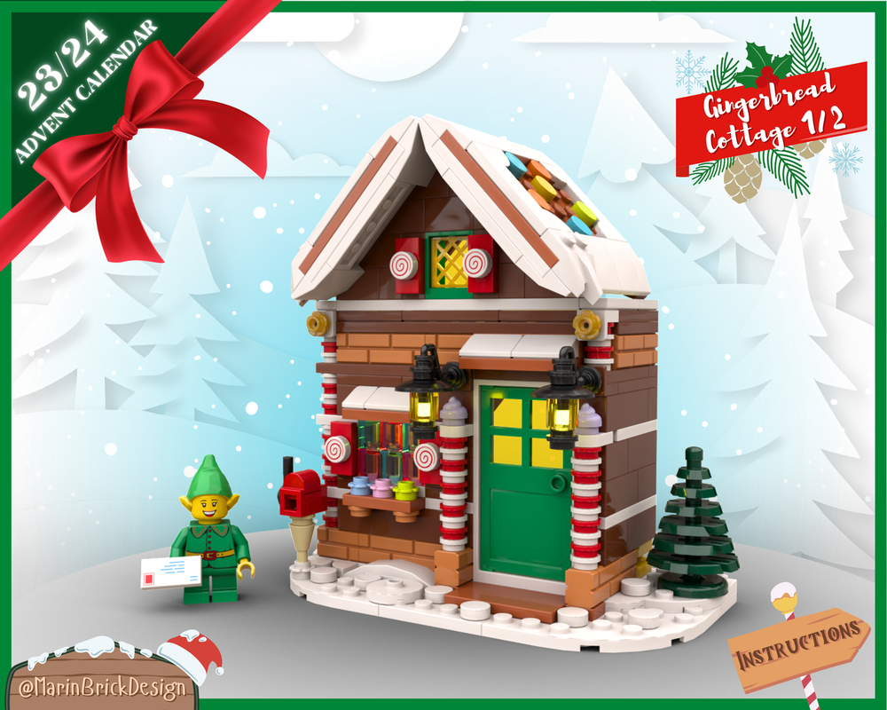 LEGO Christmas GingerBread Cottage 1/2 Moc Instruction - Lego Winter Village Moc