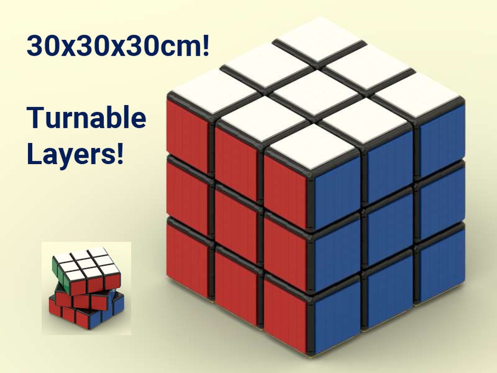 Lego Big Rubiks Cube 30cm Display Model, non functional but turnable layers / drehbare Ebenen
