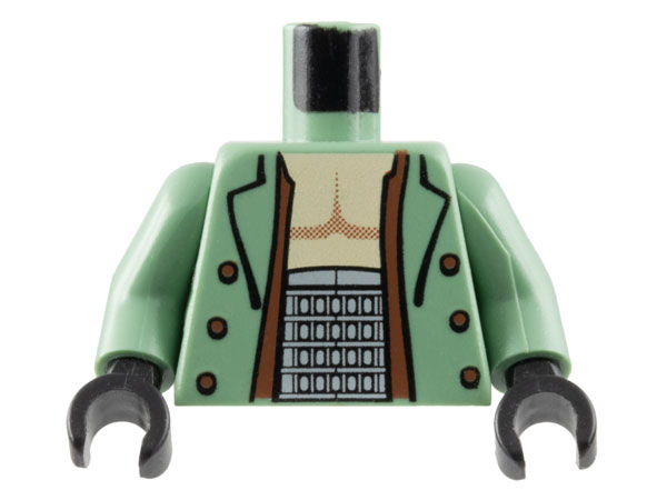 Lego Torso Spider-Man Dr. Octopus Open Shirt Pattern / Sand Green Arms / Black Hands