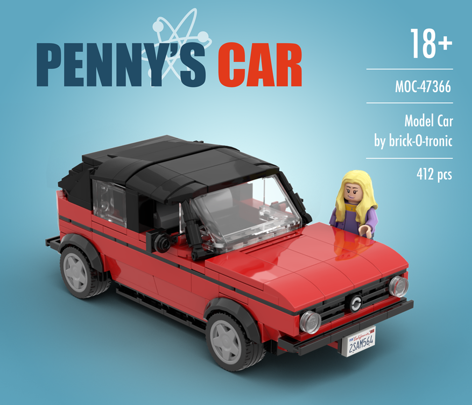 Lego Penny's Car - the red VW Golf 1 Cabrio from Big Bang Theory