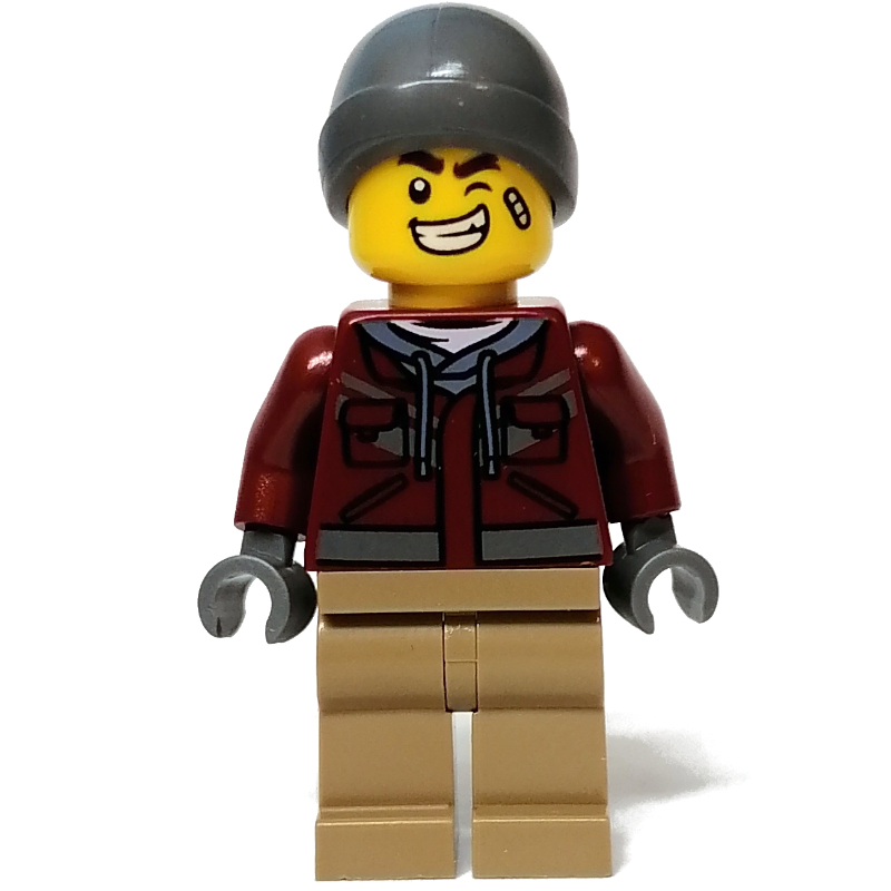 Lego Dark Red Torso, Dark Tan Legs, Dark Bluish Grey Hat