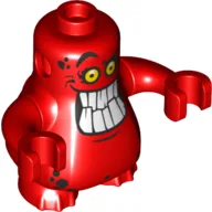 Body Nexo Knights Scurrier with Red Arms and with Orange Eyes and Open Smile with 10 Teeth Print / Red