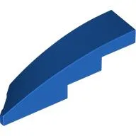 Brick Wedged, Curved 1 x 4 with Stud Notch Right / Blue