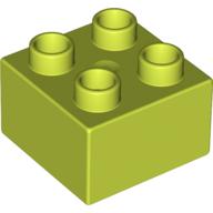 Lego Duplo Brick 2 x 2 / Medium Lime