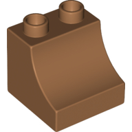 Lego Duplo Brick 2 x 2 x 1 1/2 with Curve / Medium Nougat