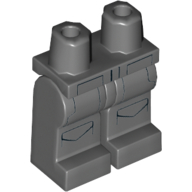 Lego Hips and Dark Bluish Gray Legs with Pockets, Black Lines / Dark Bluish Gray