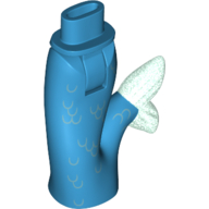 Lego Minidoll Hips and Fishtail (Mermaid) with Opal Trans-Light Blue Tail Fin and Scales Print / Dark Azure